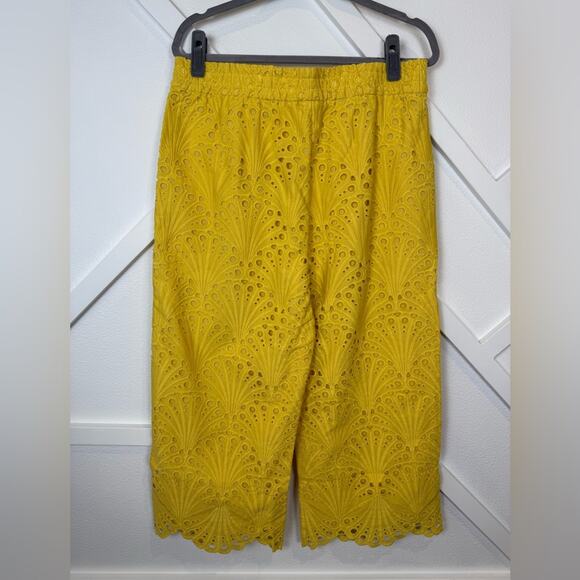 NWT Andie Swim The Suasi Crop Pant Eyelet Detail Pineapple Yellow Size Large - Picture 5 of 10